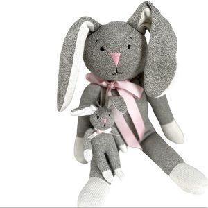 Adorable Sock Mama & Baby Bunny Plush